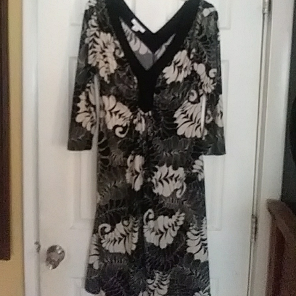 Black and tan Floral Pattern dress swimming and fl